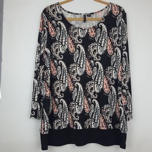 New Directions paisley print tunic long sleeves